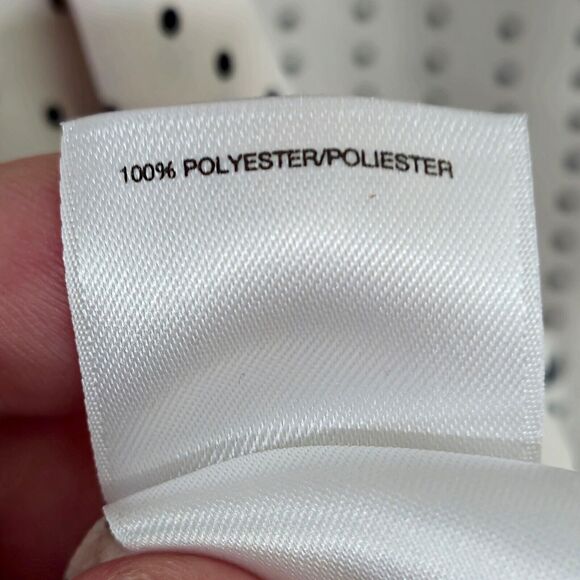 Anne Klein Blouse Long Sleeve 0X Cream Polka Dot Pattern Playful - Picture 12 of 12